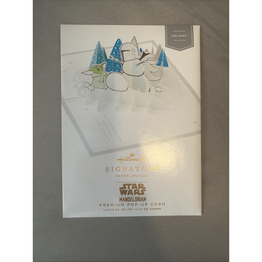 Hallmark Holiday Card Paper Wonder Pop UP  Star Wars Baby Yoda The Mandalorian